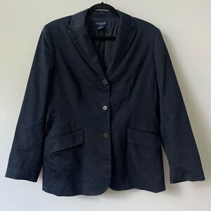 Ann Taylor Women's Notch Lapel Single Breasted Long Sleeve Navy Blazer Size 12